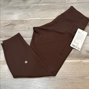 Lululemon Wunder Train HR Tight 25" espresso size 14 NWT Brown